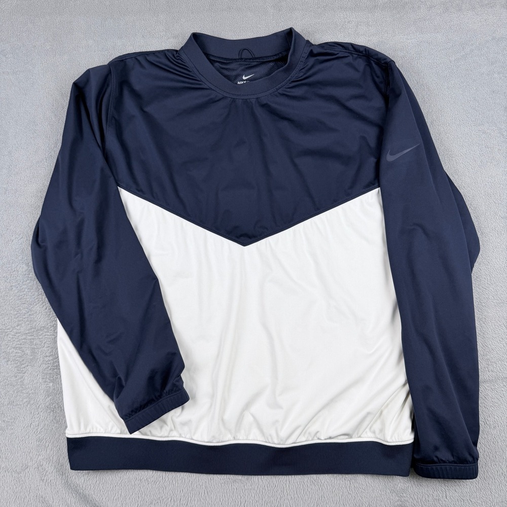Nike Shield Golf Pullover Navy Blue White Windbreaker CI8986-451 Mens XL